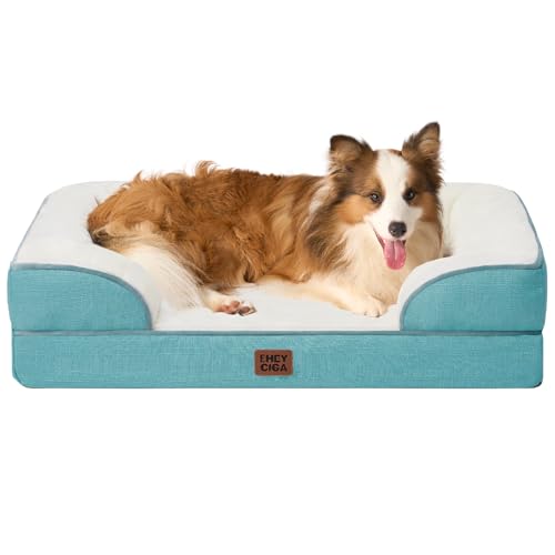 Orthopedic Dog Beds Large Sized Dog (Turquoise Blue / 41.0"l X 27.0"w X 6.5"th)