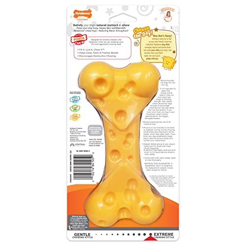 Power Chew Cheese Bone Dog Chew Toy (Cheese 1 Pack / X-Large)