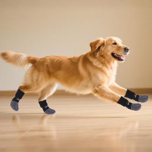 Dog Socks Shoes for Hot Pavement to Prevent Licking Paws (Black / Medium (Paw Width: 2.6"))