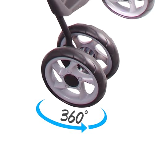 Full Window pet Stroller 4 Wheels for Cats & Dogs (4 Wheels / Black)