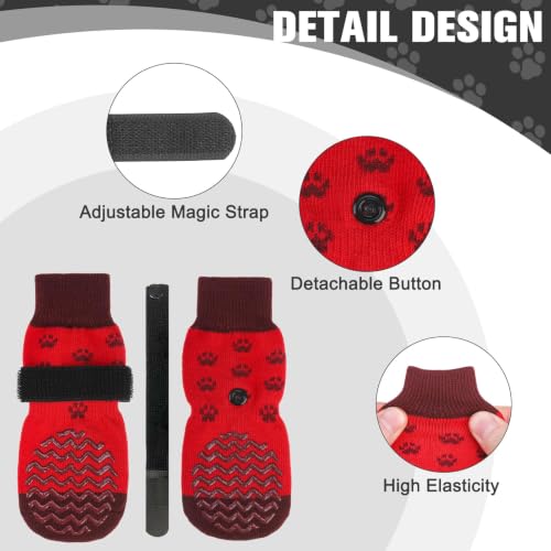 Anti Slip Dog Socks to Prevent Licking Paws for Hot Pavement (Red / X-Large)