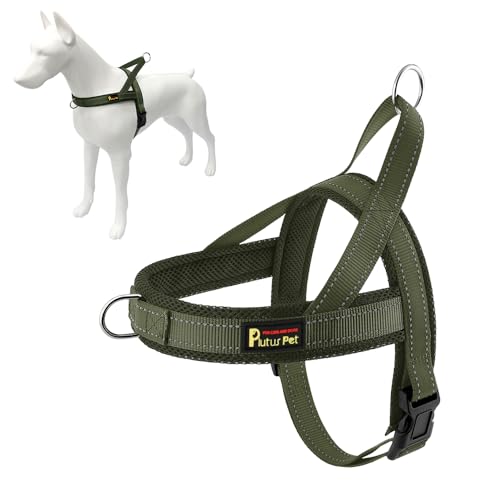 No Pull Dog Harness for Large Dogs (XL: chest 29.5"-39.4" / Ranger Green)