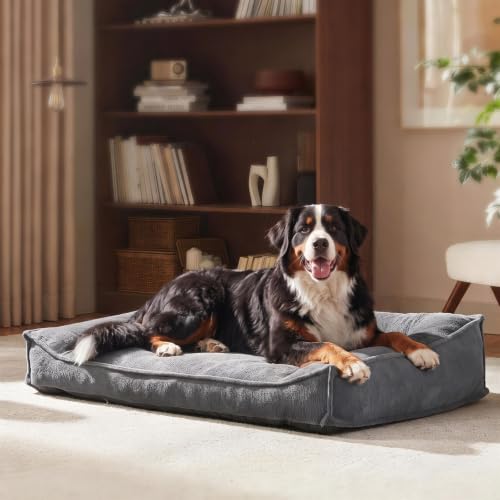 XXL Orthopedic Dog Beds Large Sized Dog (Light Grey / 45"L x 32"W x 9.5"Th)