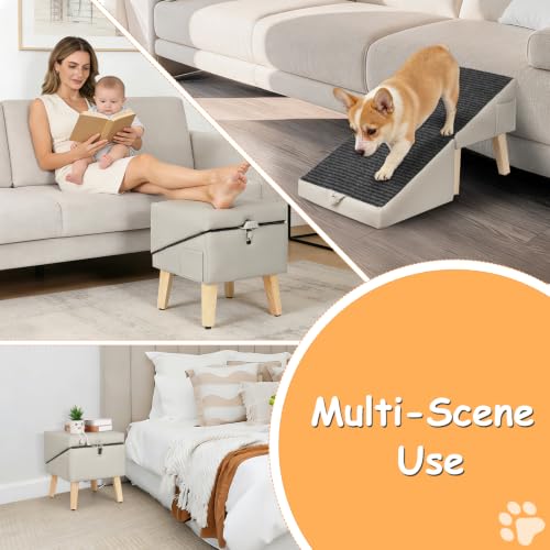 Ottoman Dog Ramp for Couch (Beige)