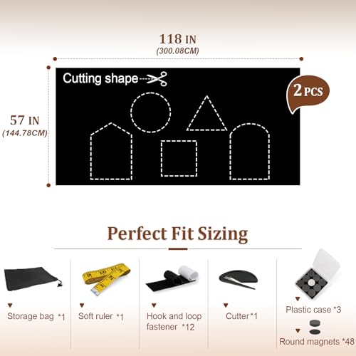 2 Pack Magnetic Blackout Curtains for Bedroom (118"W x 57"L (Pack of 2))