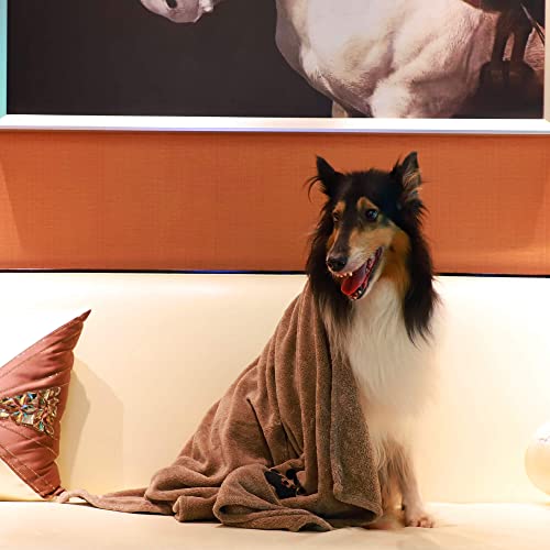 Dog Towels for Drying Dogs 2 Pack (Grey and Brown / M-36" * 28")