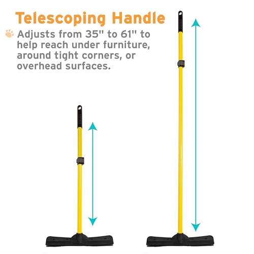 Pet Hair Removal Rubber Broom (61" Telescopic Handle)
