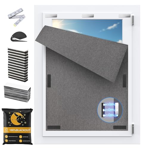100% Magnetic Blackout Curtains for Bedroom (Grey 2m)