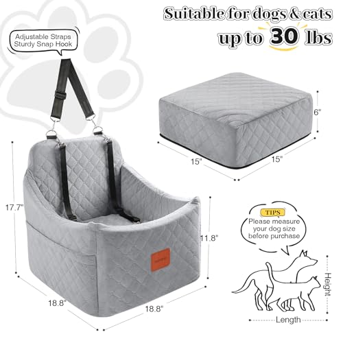 Dog Car Seat for Small (Grey / Medium)