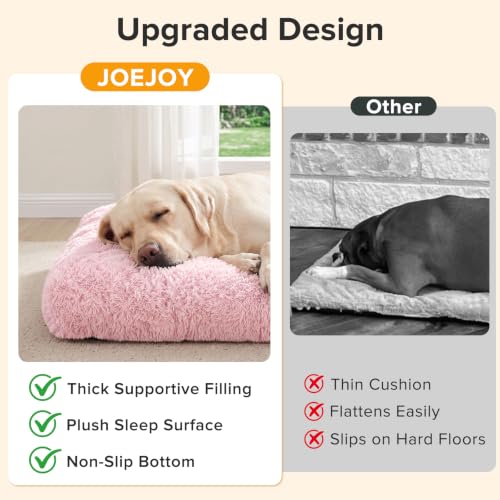 Large Dog Bed Crate Pad (47.0"L x 29.0"W x 4.0"Th / Pink)