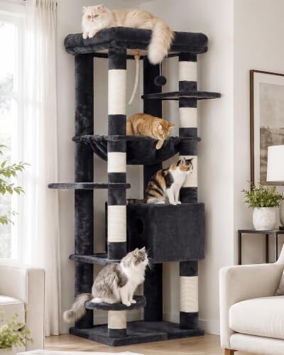 Cat Tree for Large Cats (Smoky Gray / 60 inch)