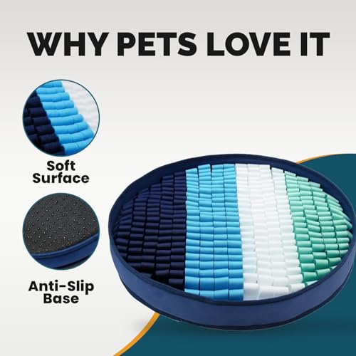 Adjustable Dog Snuffle Mat Interactive Feeding Toy (Round Multicolor - Snuffle Mat)
