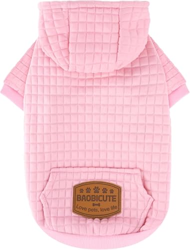 1 Pack Dog Hoodie Sweaters for Small Medium Dogs Warm Dog Clothes for Large Dogs Soft Waffle (Pink / XS (Back: 10",Chest: 13", 6-11lbs))