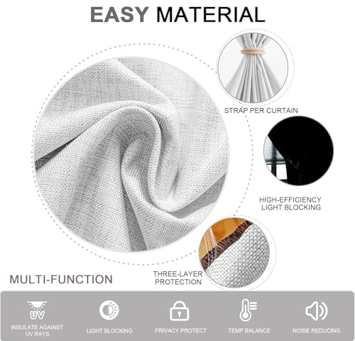 Portable Blackout Curtains (White / 52"W x 72"H)