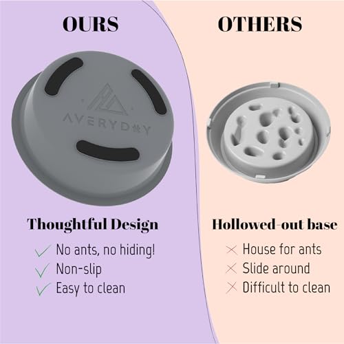 Slow Feeder Dog Bowls for Large Breed (Petal Feeder Grey / 2.5 Cup - Fit 7.5-7.7'' Feeder Holes)