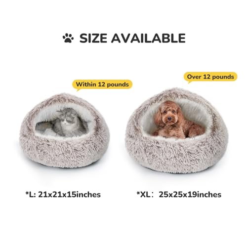 Cat Bed Cat Beds for Indoor Cats with Covered Hooded (21.0"L x 21.0"W x 15.0"Th / coffee)