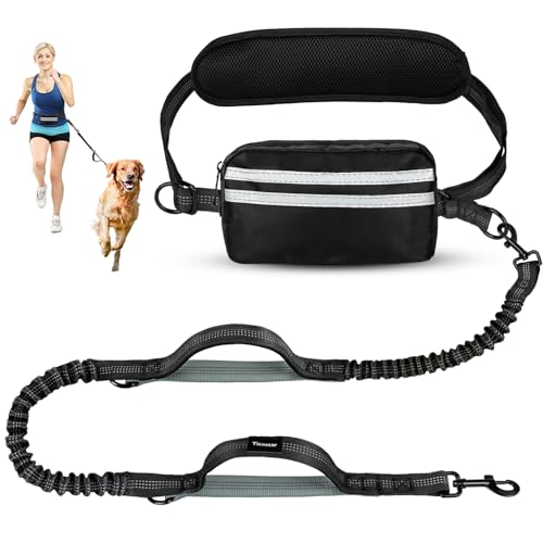 Hands Free Dog Leash with Pouch (Black/Olive Green)