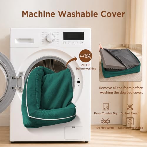 Waterproof Orthopedic Dog Beds for Large Sized Dog (36.0"L x 27.0"W x 8.0"Th / Emerald)