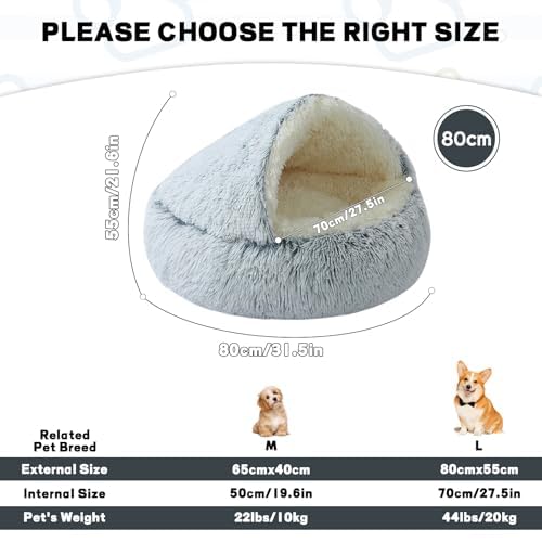 Dog Beds Medium Size Dogs (Grey-80cm)