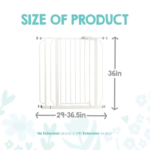 Safety 36" Extra Tall Baby Gate (White / 29-36.5"W x 36"H)