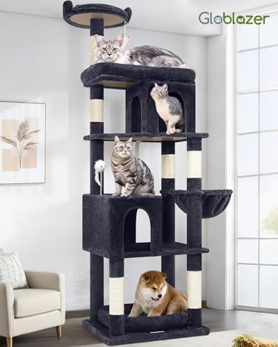 S72 Heavy Duty Cat Trees for Large Cats 20 lbs+ (Dark Grey / 72 inch)