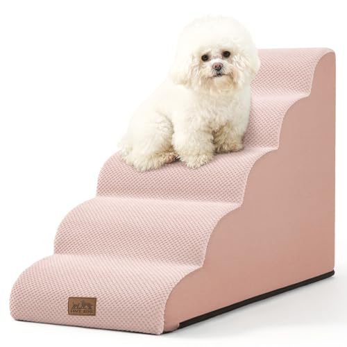 Dog Stairs for Small Dog 22.6" H (Pink / Standard:15.7"x33"x22.6")