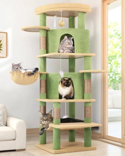 66in Cactus Corner Cat Tree for Indoor Large Cats (66inch / Cactus Green)