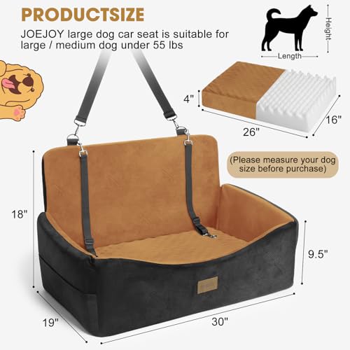 Dog Car Seat for Large Medium Sized Dogs Under 55 lbs (Brown / Medium/Large)