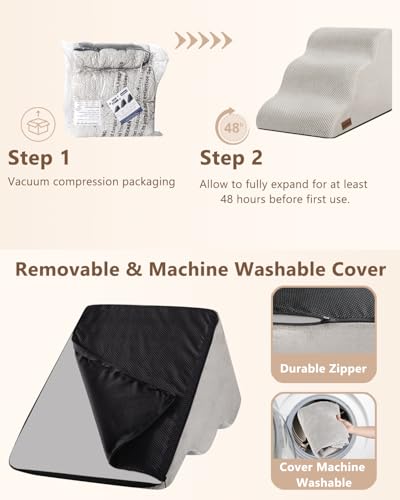 Dog Stairs for Small Dogs (Light grey)