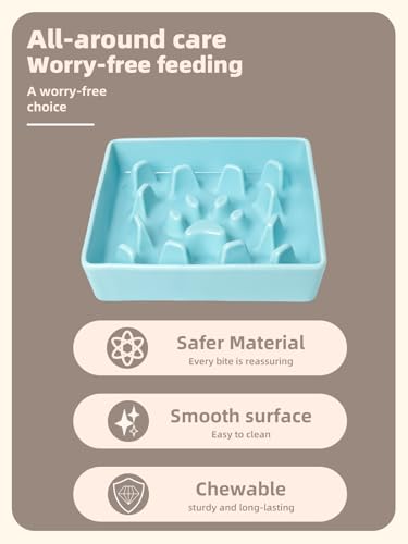 Ceramic Dog Slow Feeder Bowls (Turquoise / M-1.8 Cups)