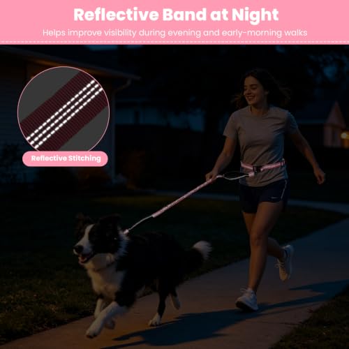 Hands Free Double Dog Leash (Pink)