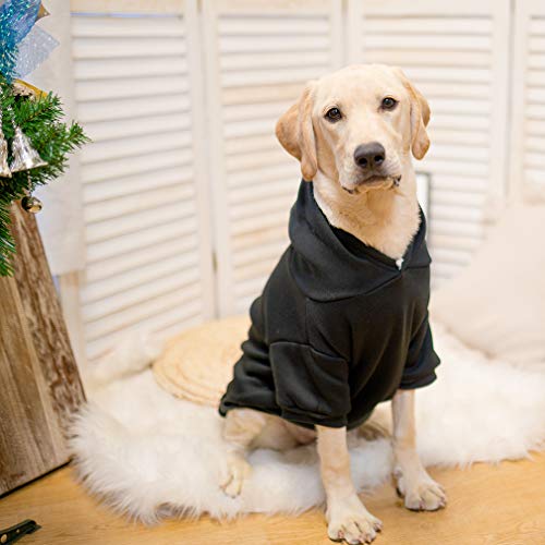 Dog Hoodie for Large Medium Small Dogs (Black / Large)