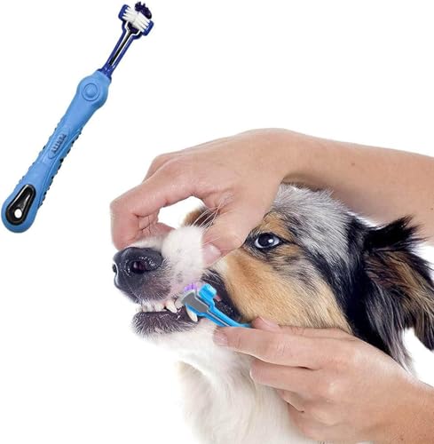 8 Pcs 3 Sided Pet Toothbrush Dog Cat Mouth Dental Teeth Care (Multicolor-8)