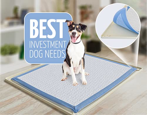Dog Pee Pad Holder Tray Fits for 30” x 23” Pee Pads (30 x 23 Inches - 2 Pack / Beige)