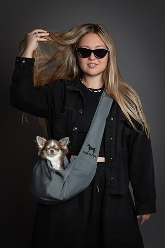 Dog Sling Carrier for Small Dogs 3 (Grey / 15.0"L x 6.0"W x 5.5"H)