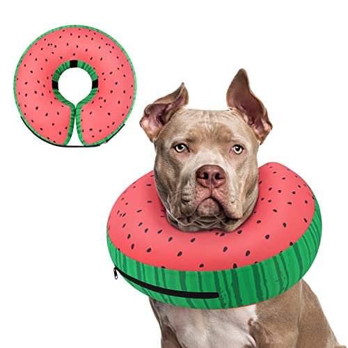 Inflatable Dog Cone Collar Alternative After Surgery (Donut Red / XXL(Neck 18.5"-23.5"))