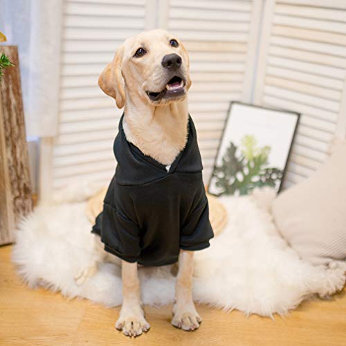 Dog Hoodie for Large Medium Small Dogs (Black / Large)