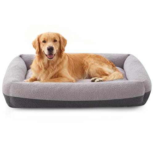 Washable Dog Bed Extra Large Sized Dogs (Grey / XL(42''x30''x8''))