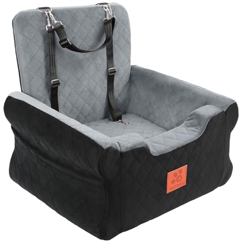 Dog Car Seat for Small Medium Dogs (Black-Gray)