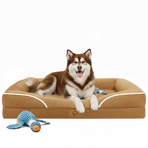 Dog Bed Extra Large Size Dog (48.0"Lx35.0"Wx7.0"H / 02-Brown)
