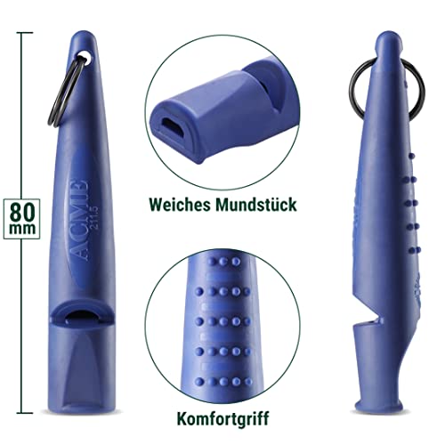 Alpha 210.5 Professional Dog Training Whistle with Enhanced Ergonomic Grip. BPA (Baltic Blue)