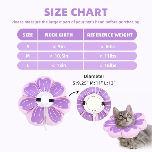 Cat Cone Collar (Purple / M - Neck Up to 10.5")