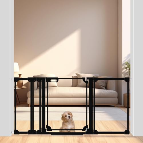 Clear Acrylic Baby Gate 57.87 (Black / 57.87-66.14"W)