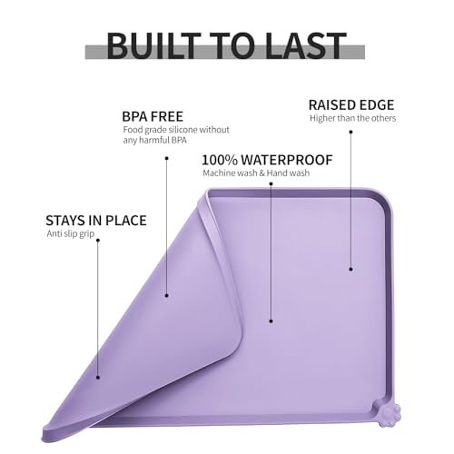 Silicone Pet Feeding Mat (Lilac Purple / 24" x 16")