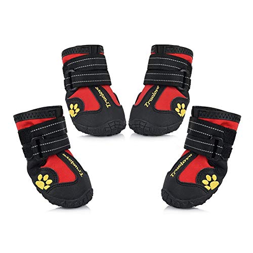 Dog Shoes Waterproof Anti (4# / Red)