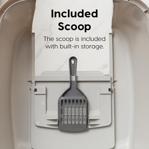 Large Front Door Cat Litter Box (Jumbo Enclosed / Dark Gray w/ Scoop)