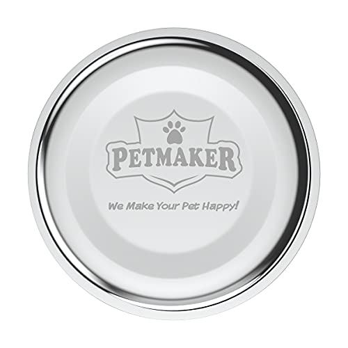 Set of 2 Stainless Steel Dog Bowls (6.5" Height)