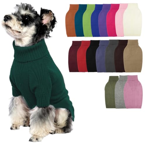 Turtleneck Dog Sweater (Green / Medium)