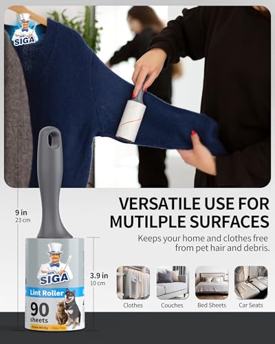 Extra Sticky Lint Roller Pet Hair Remover for Clothes (540 Sheets)