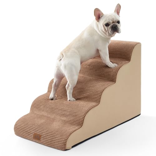 Extra Wide Dog Stair for Small Dog (Light Brown / Extra Wide:19.7"x33"x22.4")